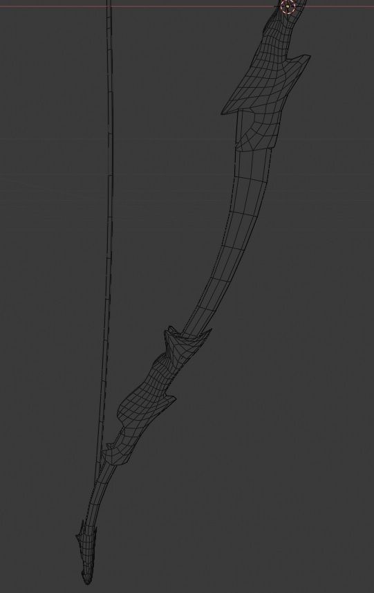 Asymetric Bow Low-poly 3D model_7