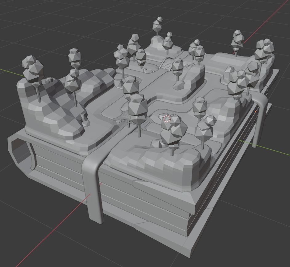 Low Poly book forest 3D model Free low-poly 3D model_3