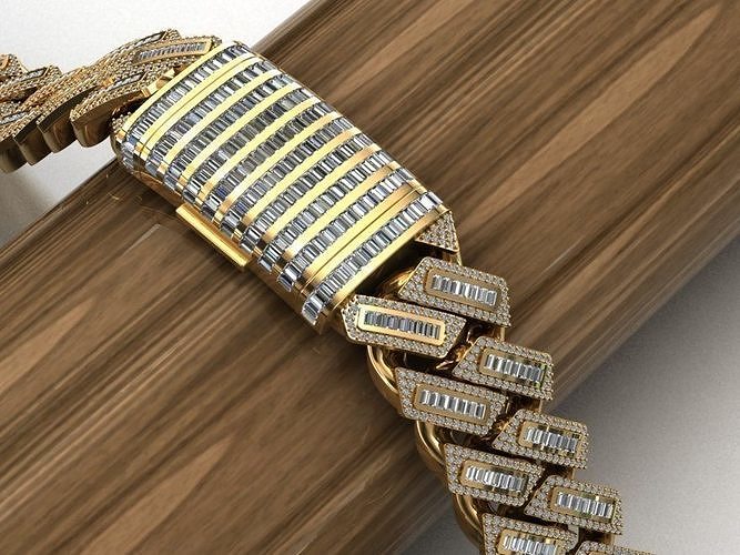 21 MM BAGUETTE CUBAN LINK CHAIN FOR BRACELET 3D print model