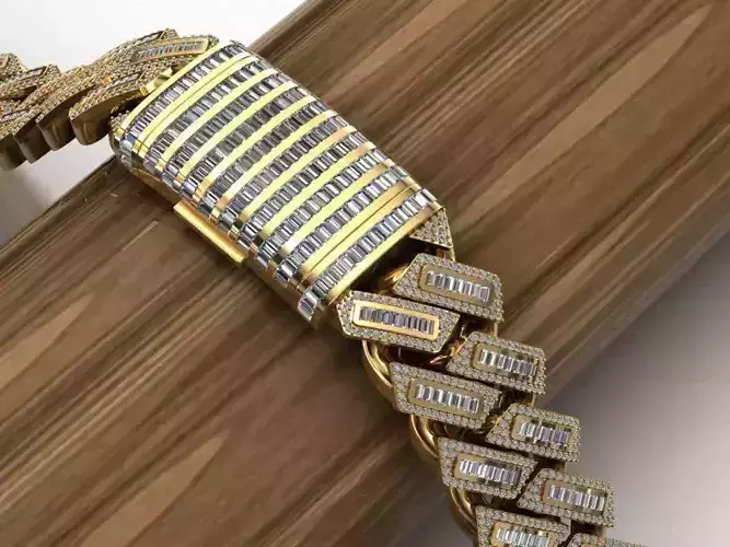 21 MM BAGUETTE CUBAN LINK CHAIN FOR BRACELET 3D print model