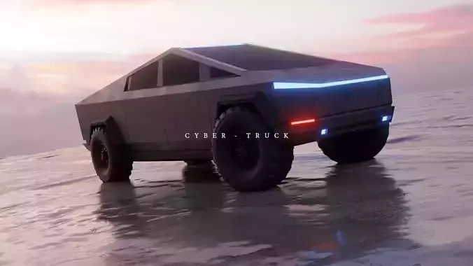 Tesla Cybertruck Low-poly 3D model
