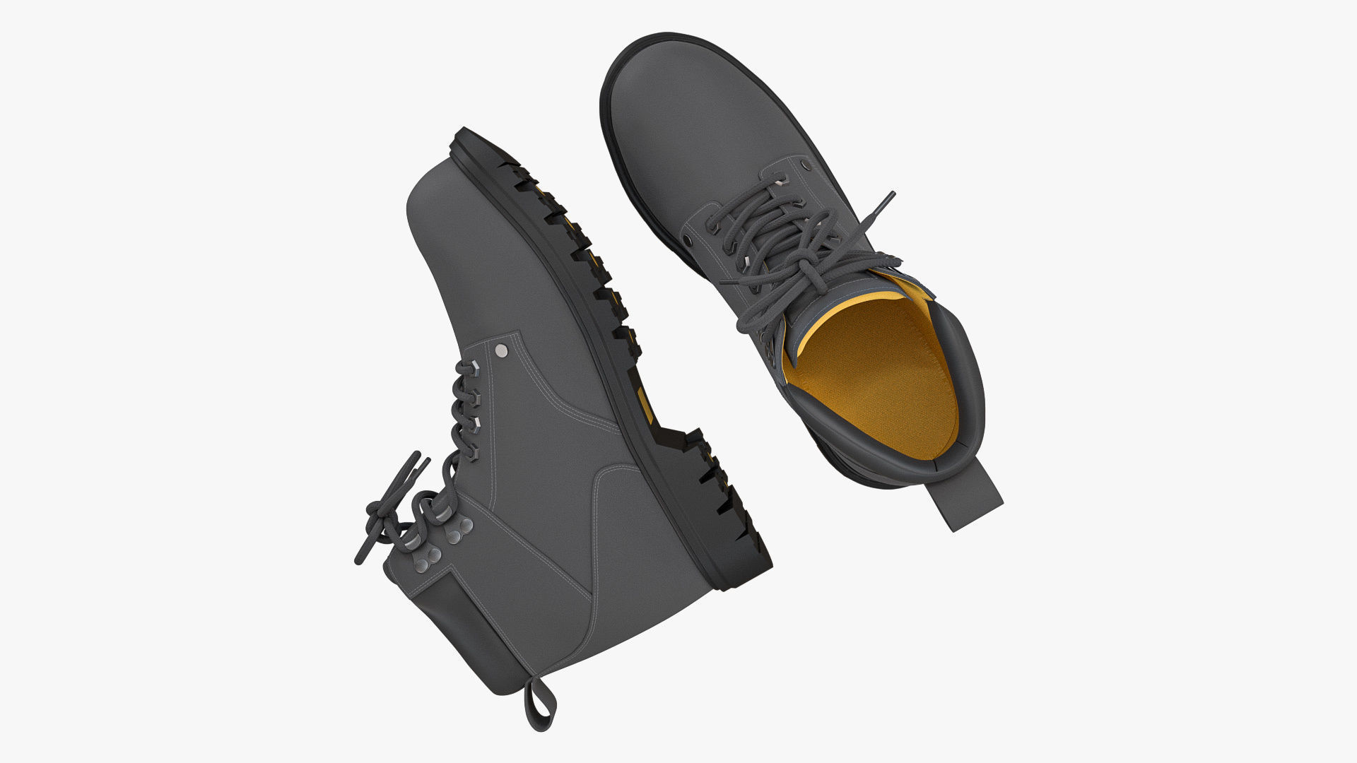 Steel Toe Work Boots Grey 3D model_2
