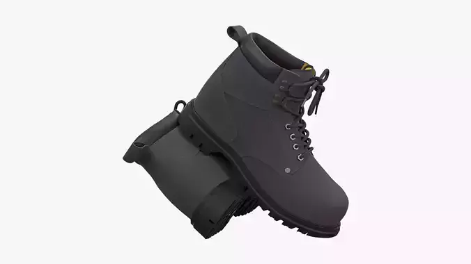 Steel Toe Work Boots Grey 3D model