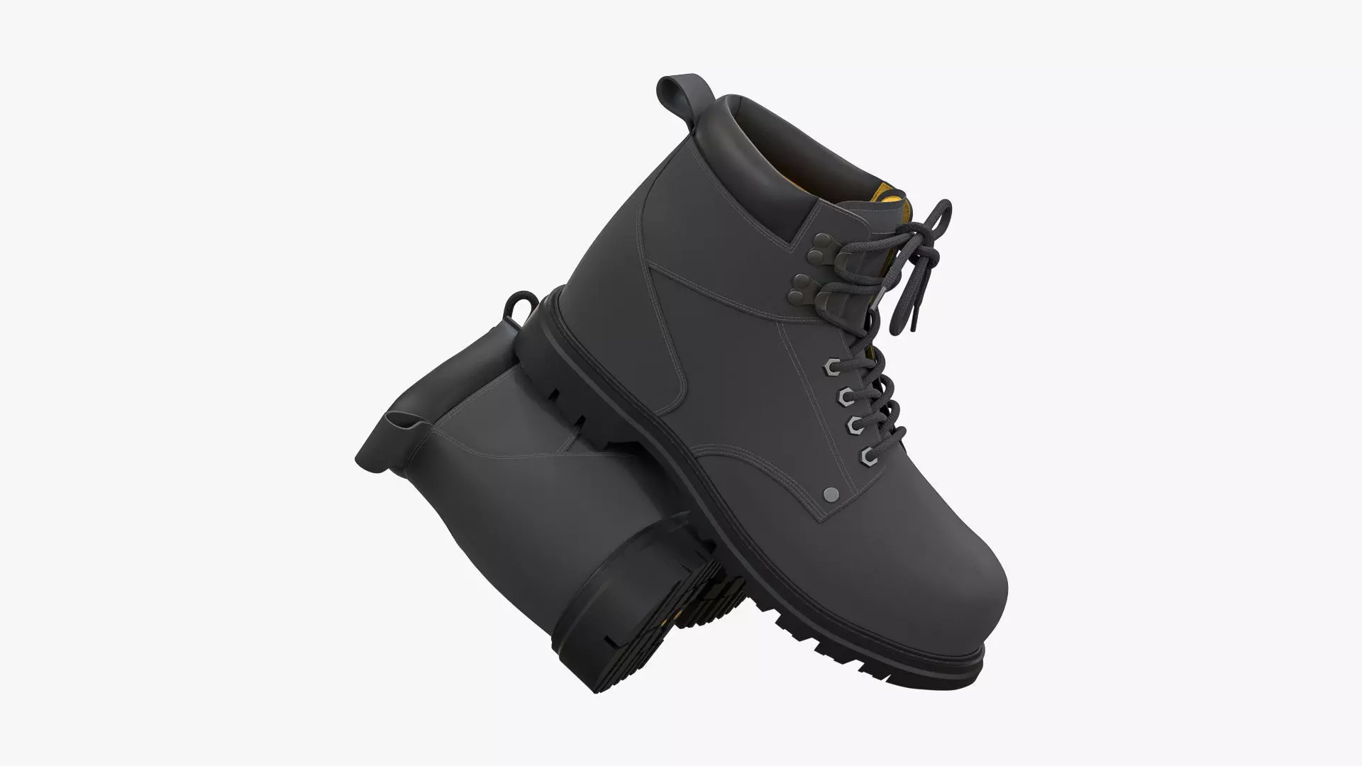 Steel Toe Work Boots Grey 3D model_0