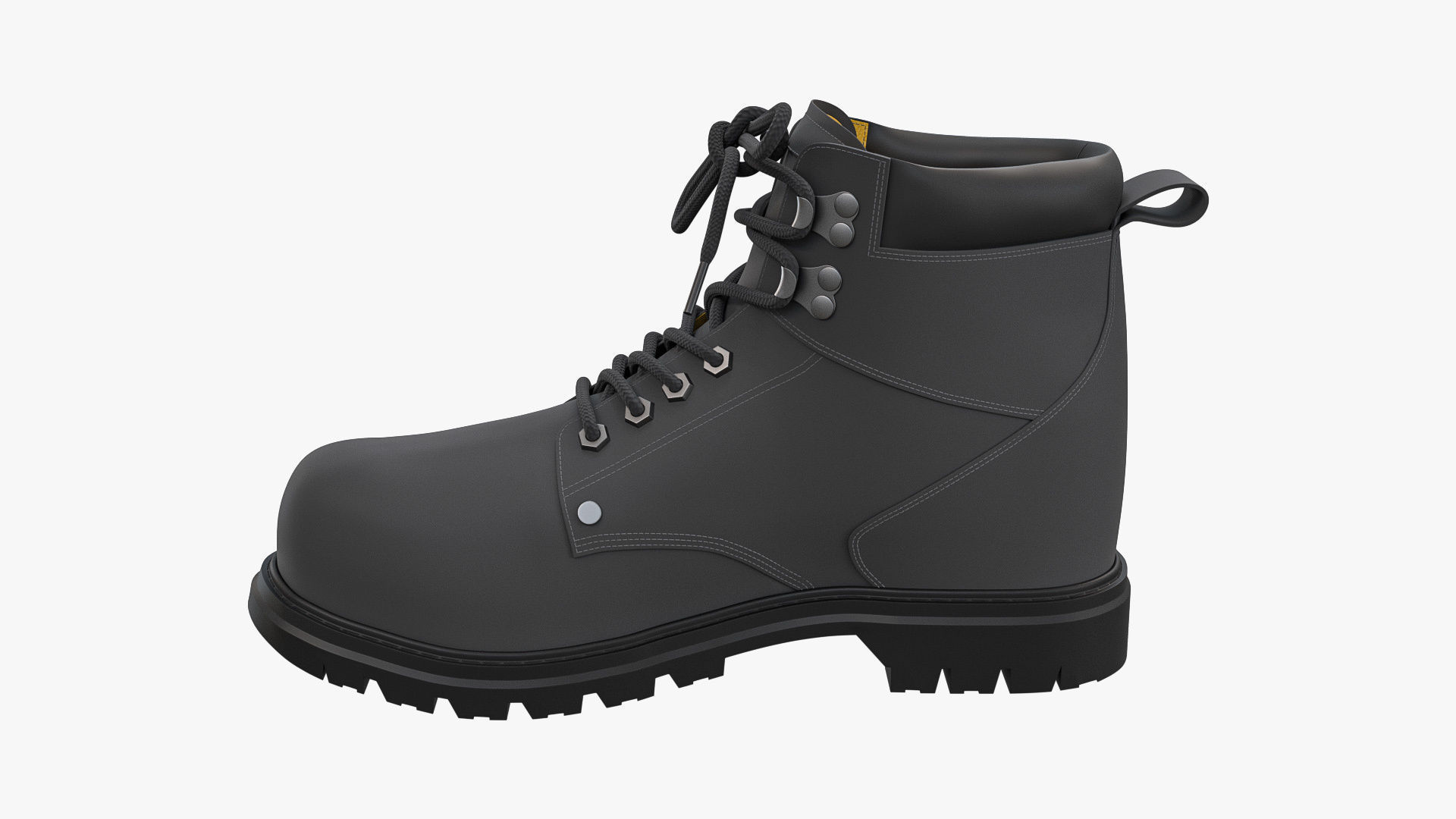 Steel Toe Work Boots Grey 3D model_7