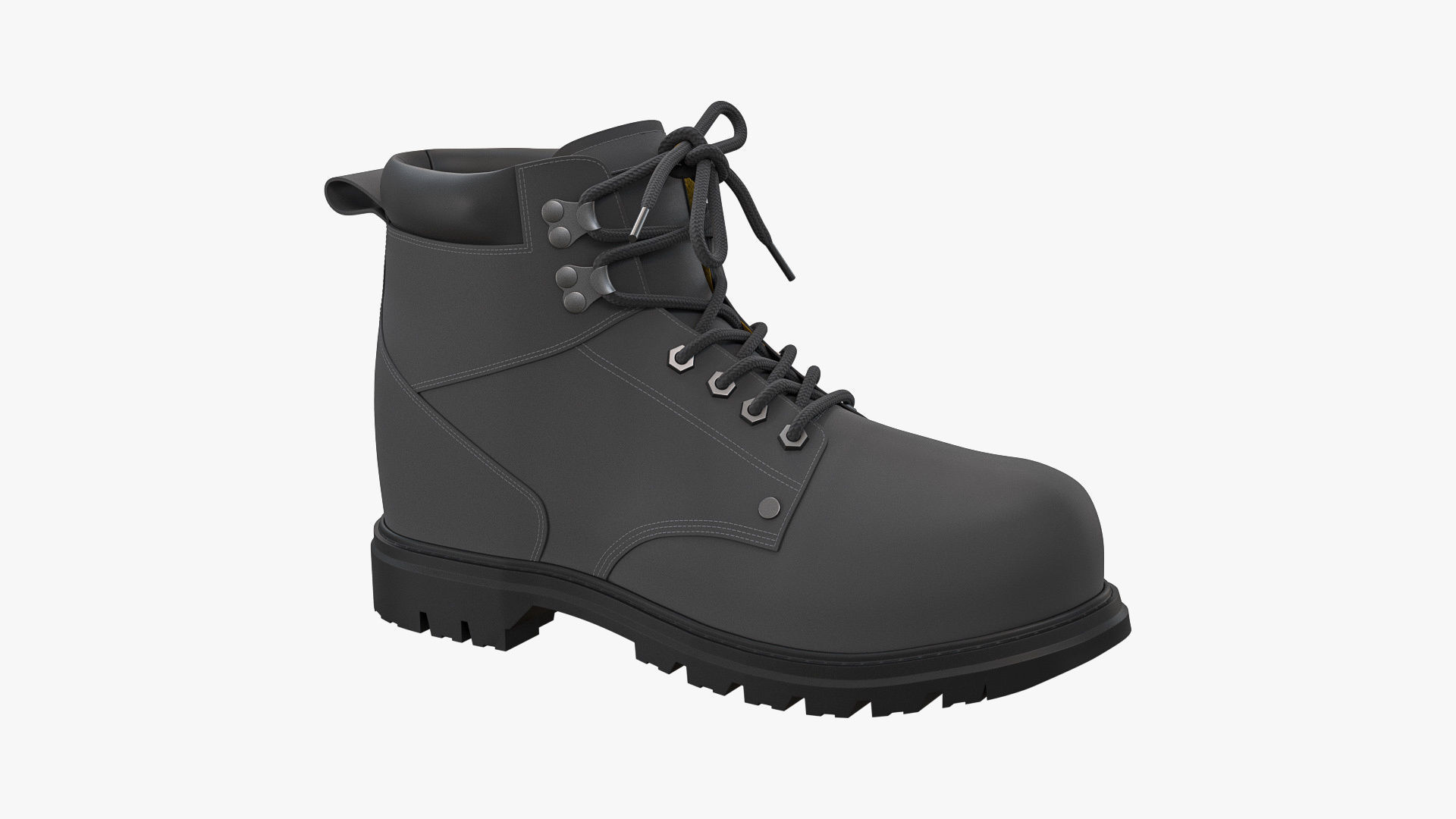 Steel Toe Work Boots Grey 3D model_9