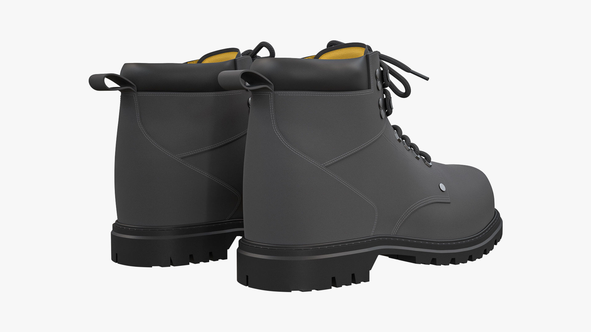 Steel Toe Work Boots Grey 3D model_5