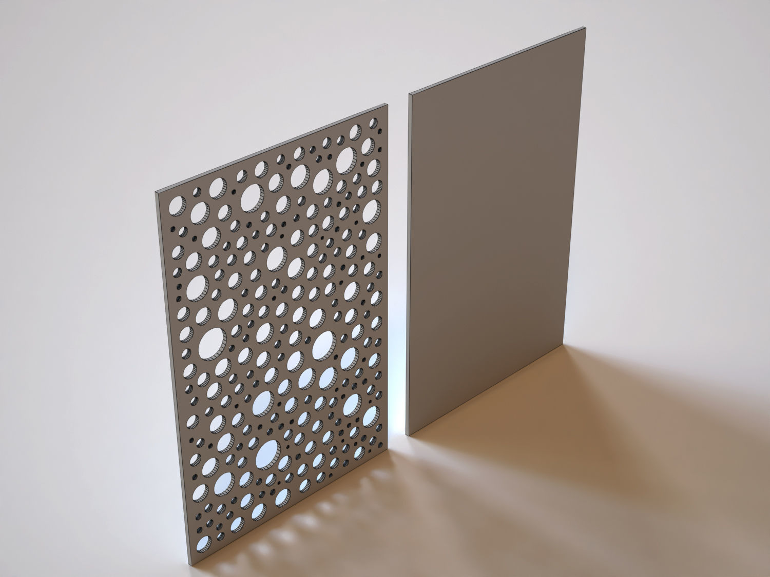 Partition wall panel with holes in it 3D model_2