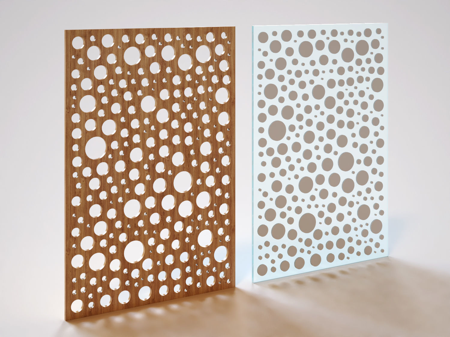 Partition wall panel with holes in it 3D model_1