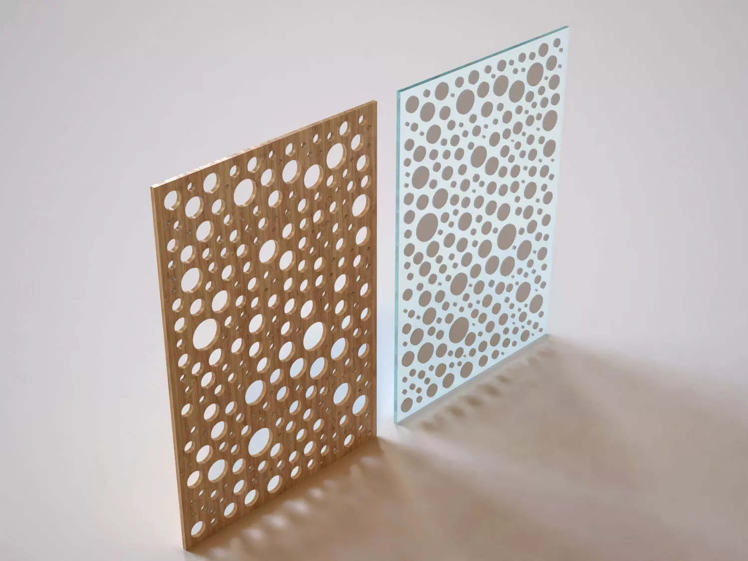 Partition wall panel with holes in it 3D model_0