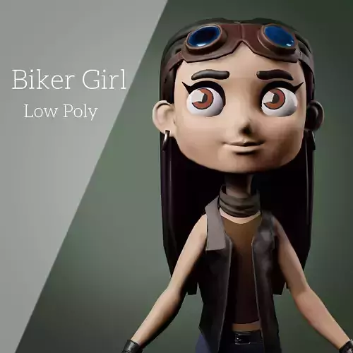 Biker Girl Free low-poly 3D model
