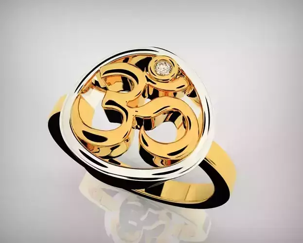 SSR0010 om symbol ring with diamonds