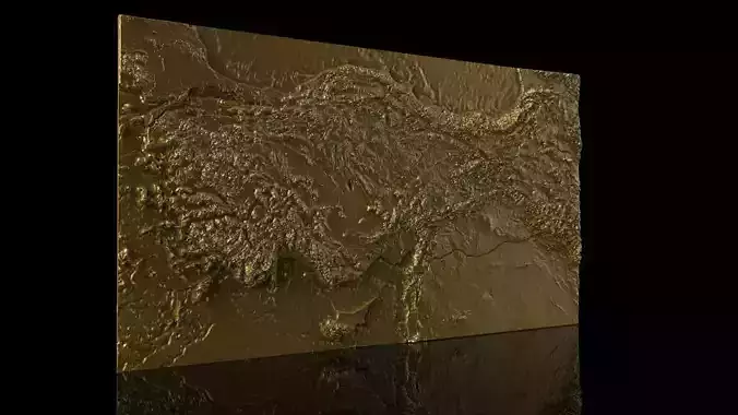 Turkey relief map stl model for cnc and 3d printer  3D print model