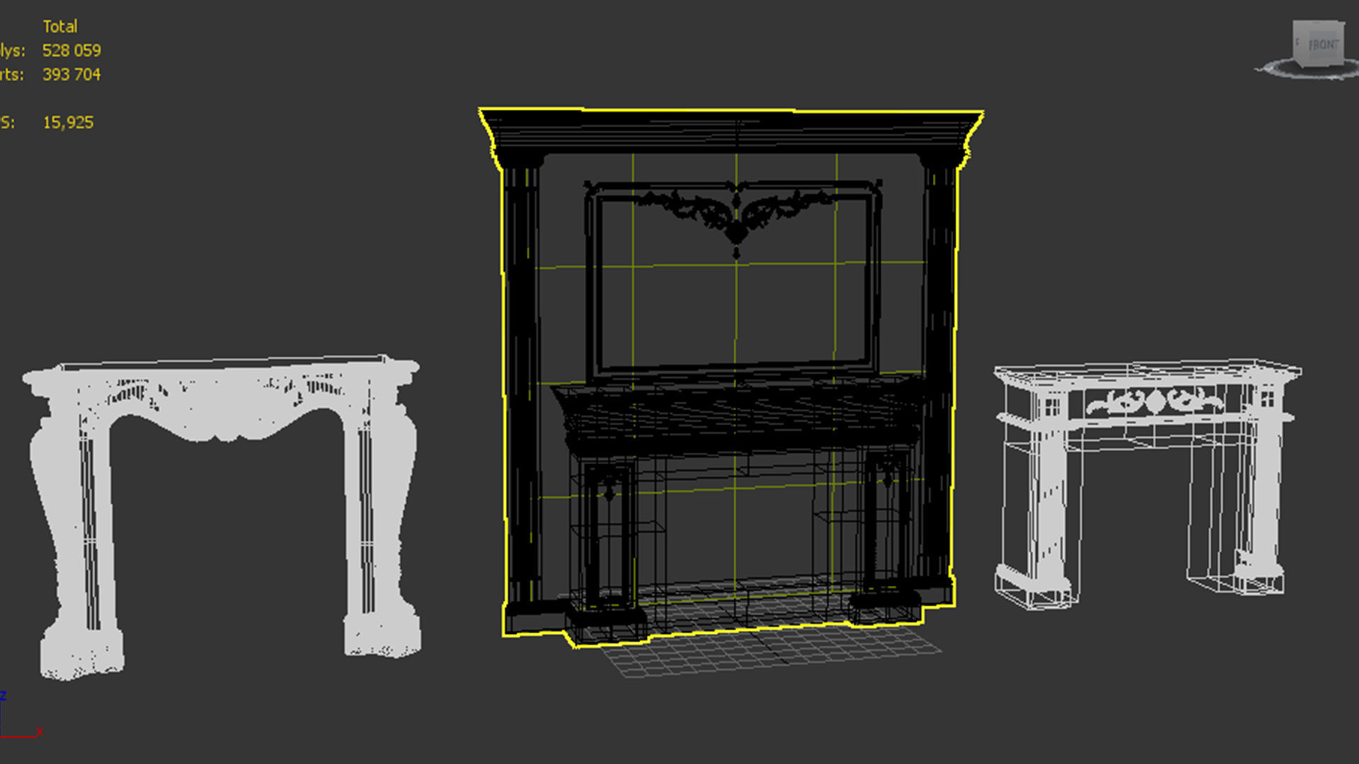 Fireplace 3D model set 3D model_1