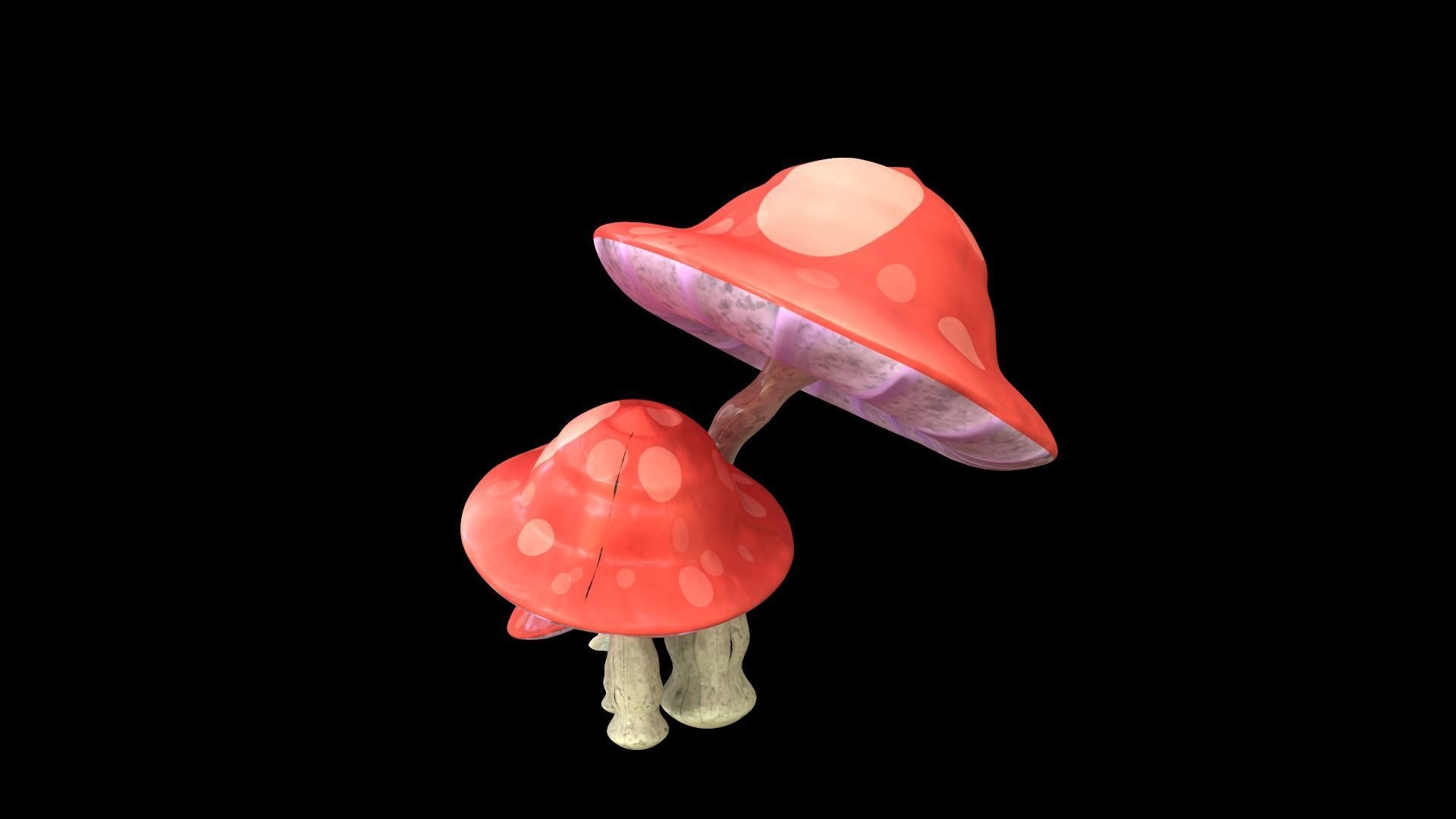 Mushrooms  Full Textures - PBR Asset High Poly 3D model_1