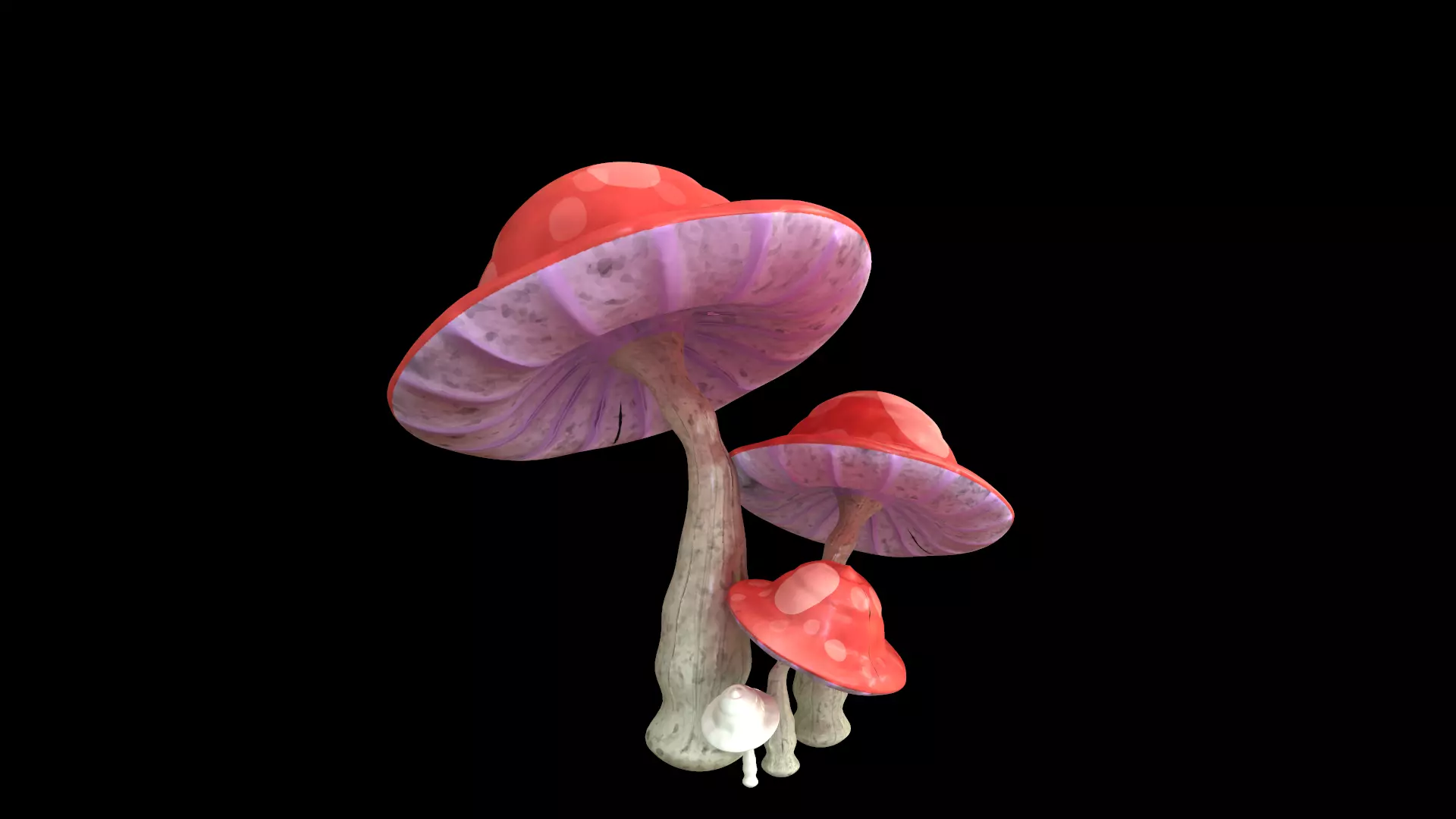 Mushrooms  Full Textures - PBR Asset High Poly 3D model_0
