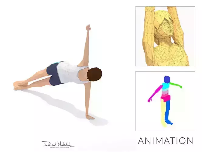 Side Plank Yoga Exercise Woman Animation