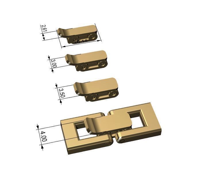 Watch clasp 4 sizes 3D print model_2