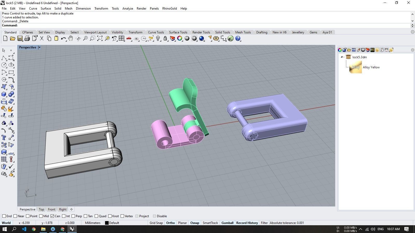 Watch clasp 4 sizes 3D print model_17