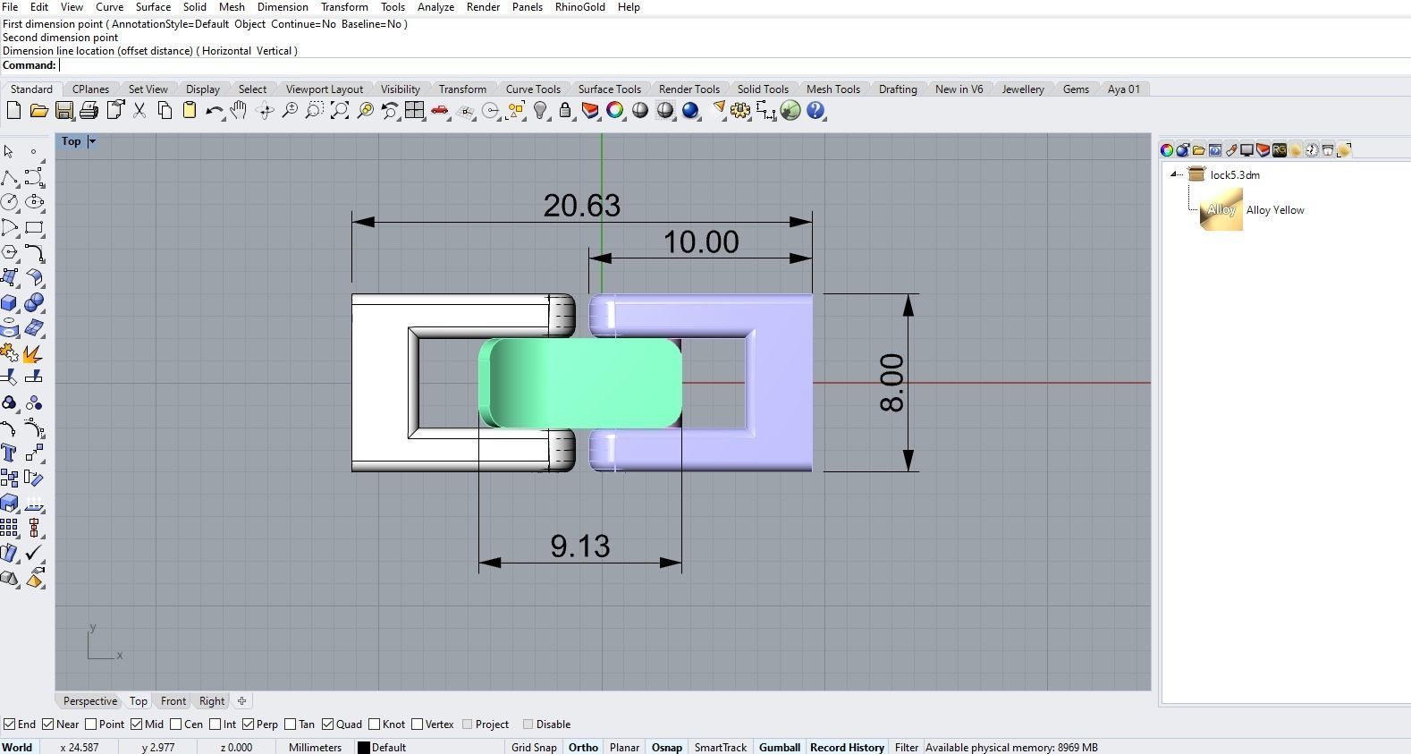 Watch clasp 4 sizes 3D print model_14