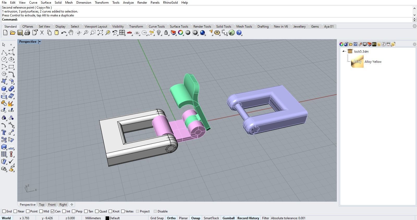 Watch clasp 4 sizes 3D print model_16