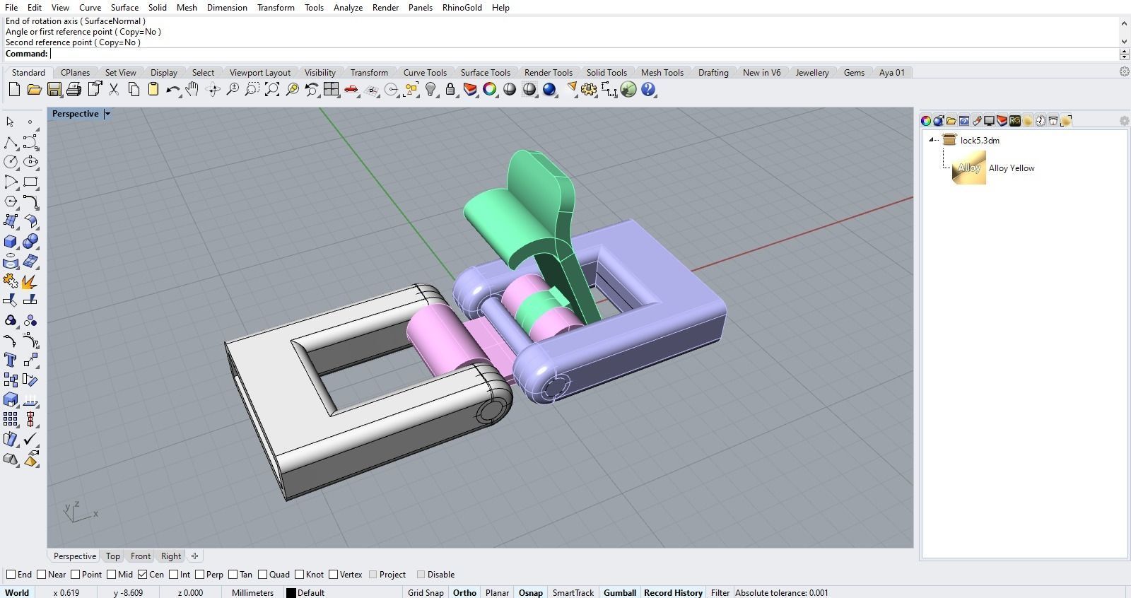 Watch clasp 4 sizes 3D print model_15
