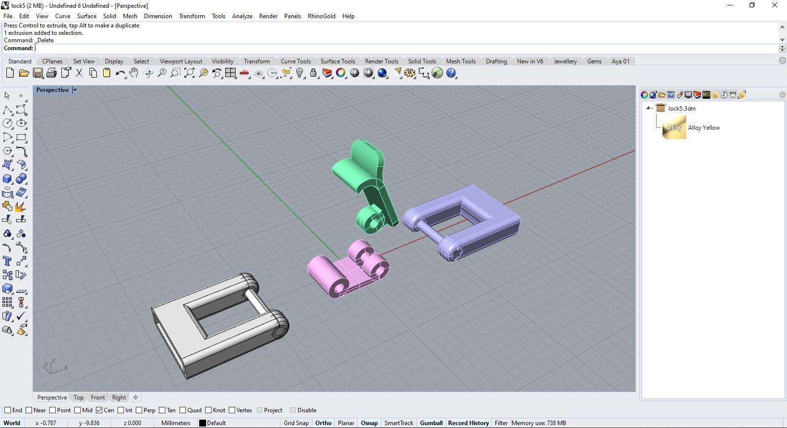 Watch clasp 4 sizes 3D print model_18