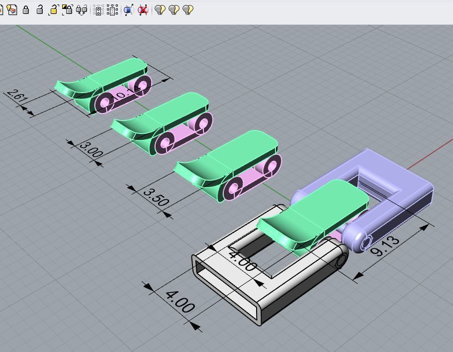 Watch clasp 4 sizes 3D print model_4