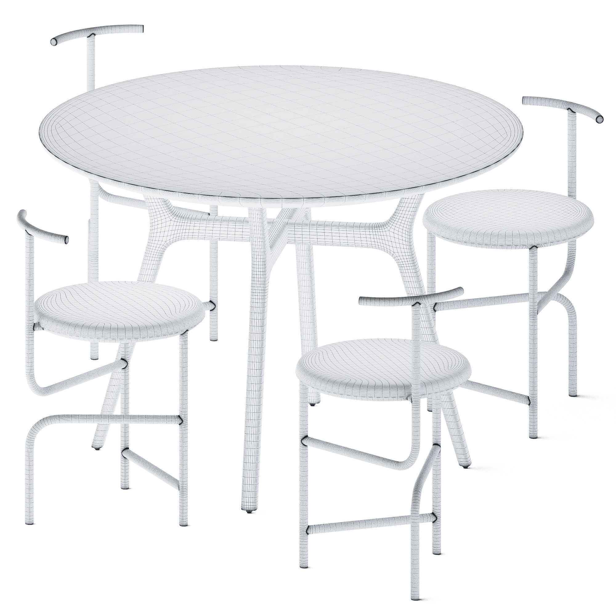 Ren Round Wooden Table by Stellar Works 3D model_2