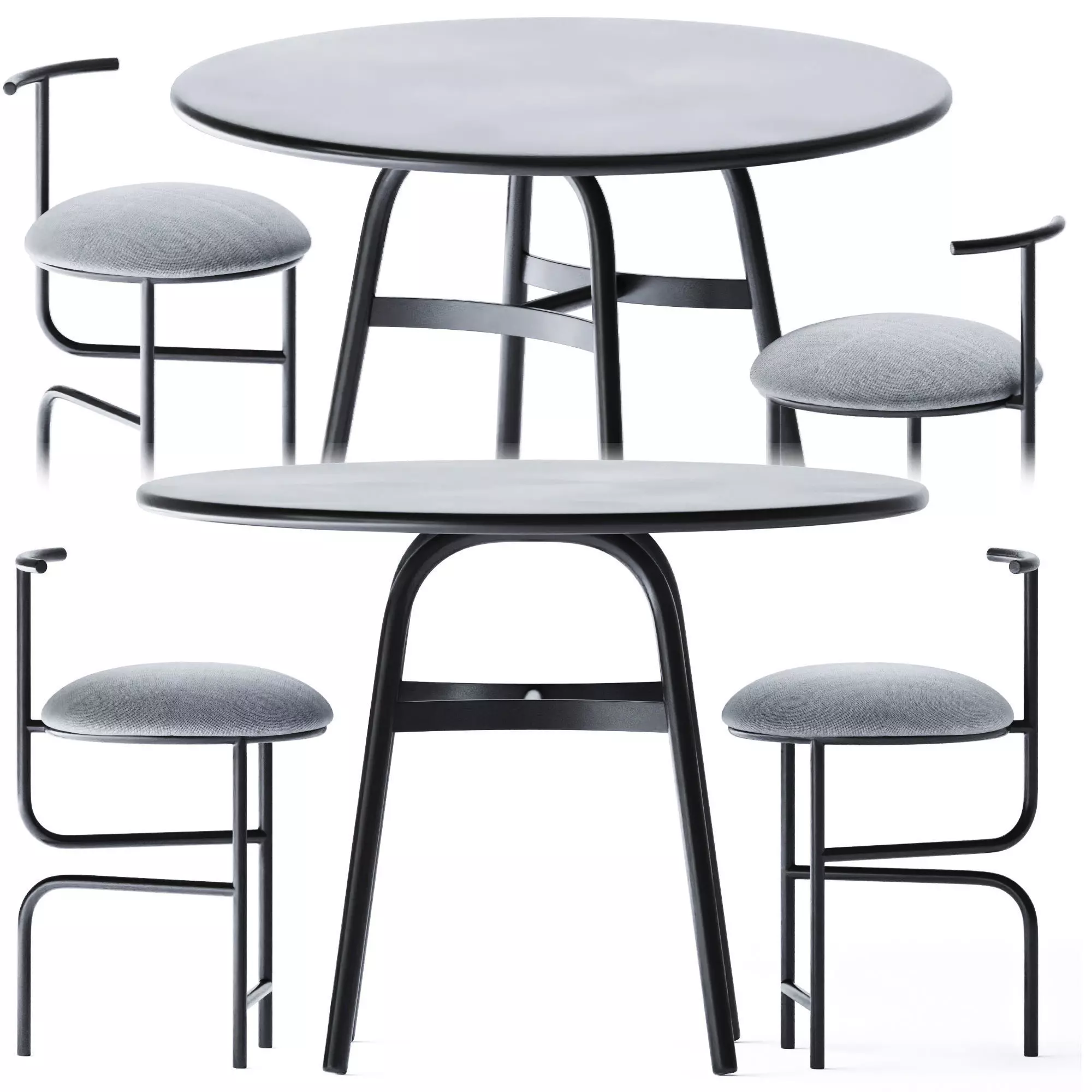 Ming Aluminum Dining Table by Stellar Works 3D model_0