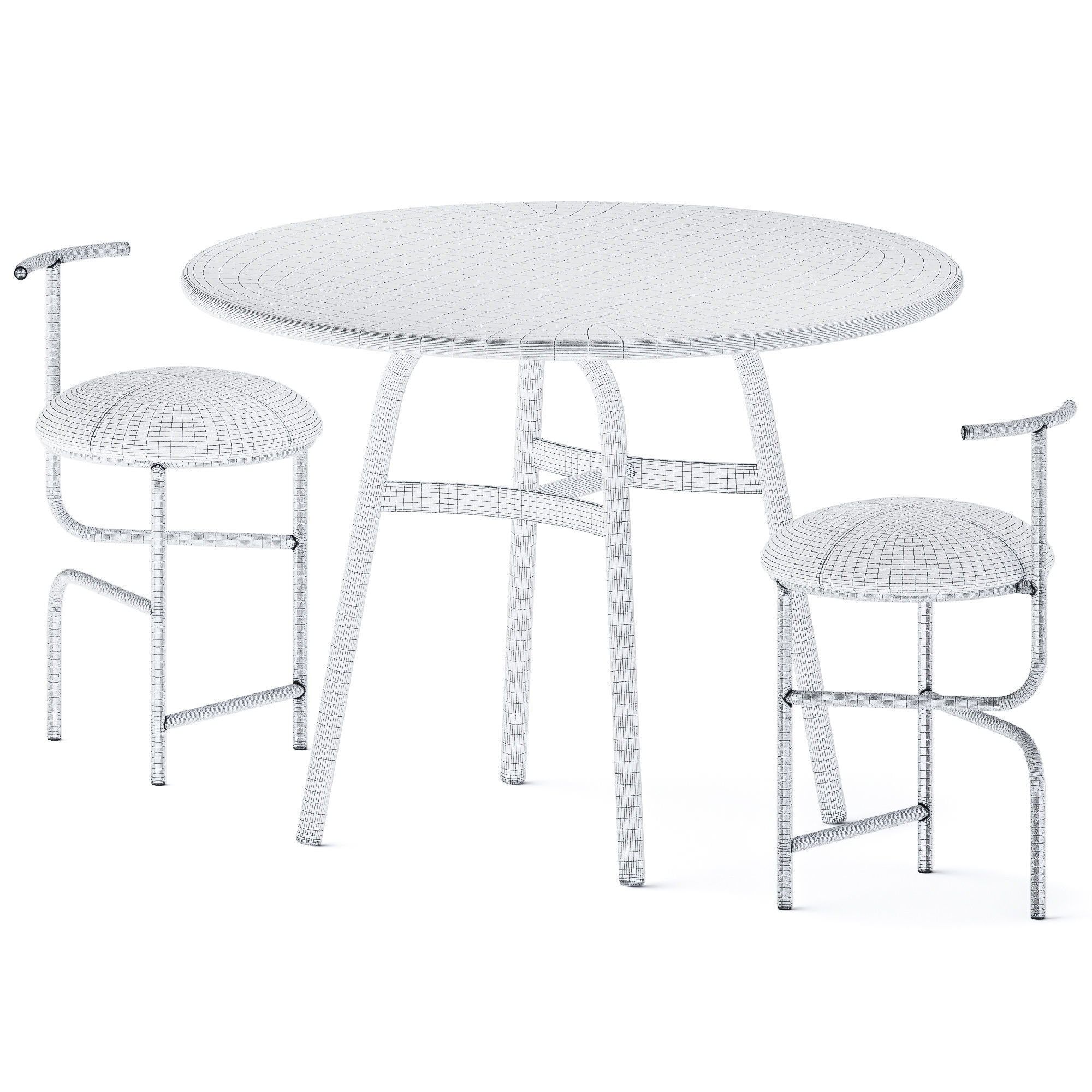 Ming Aluminum Dining Table by Stellar Works 3D model_3