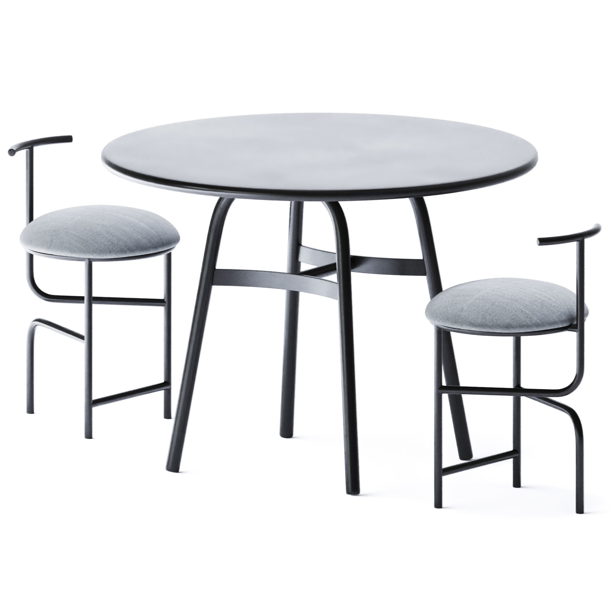 Ming Aluminum Dining Table by Stellar Works 3D model_1