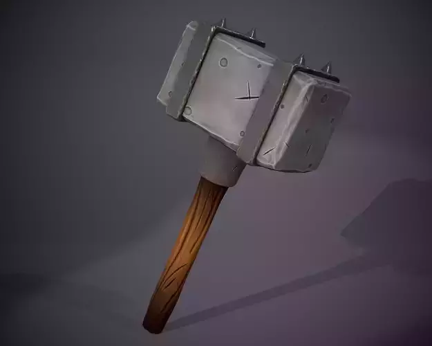 Stylized low poly  hammer  