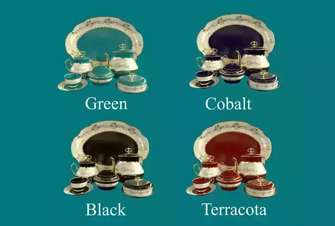 Porcelain Tea set-10 3D model