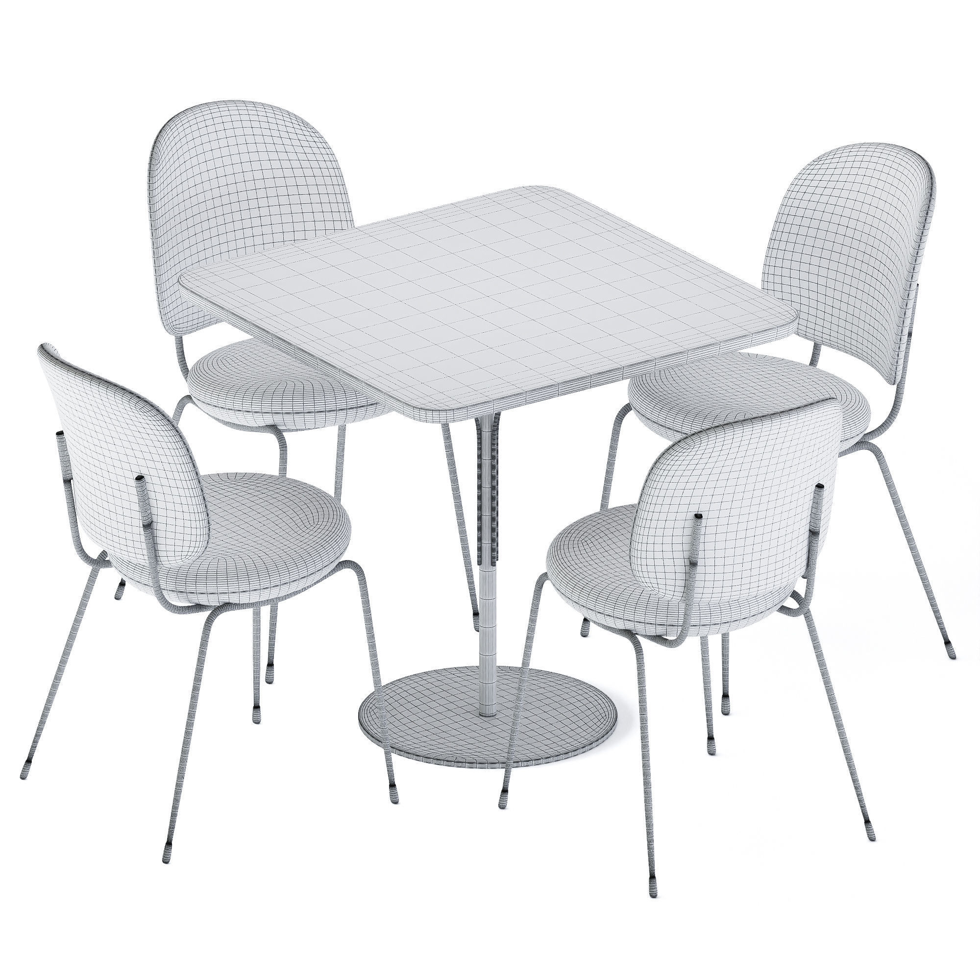 Square Kelly T Table by Tacchini 3D model_1