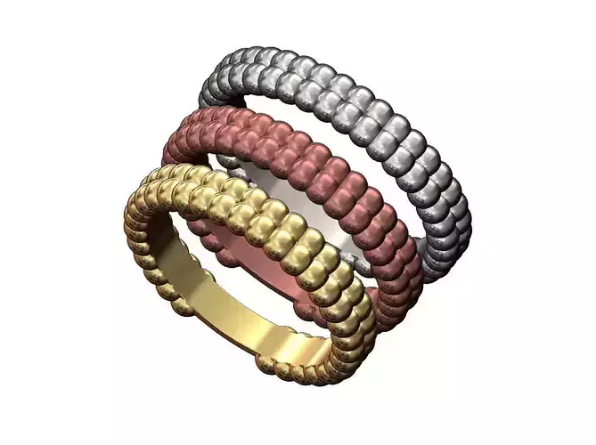 Double row bubble band US sizes 4to10 3D print model