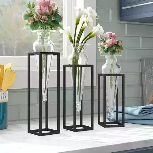 Clear Cockayne 3 Piece Amphora Vase Set