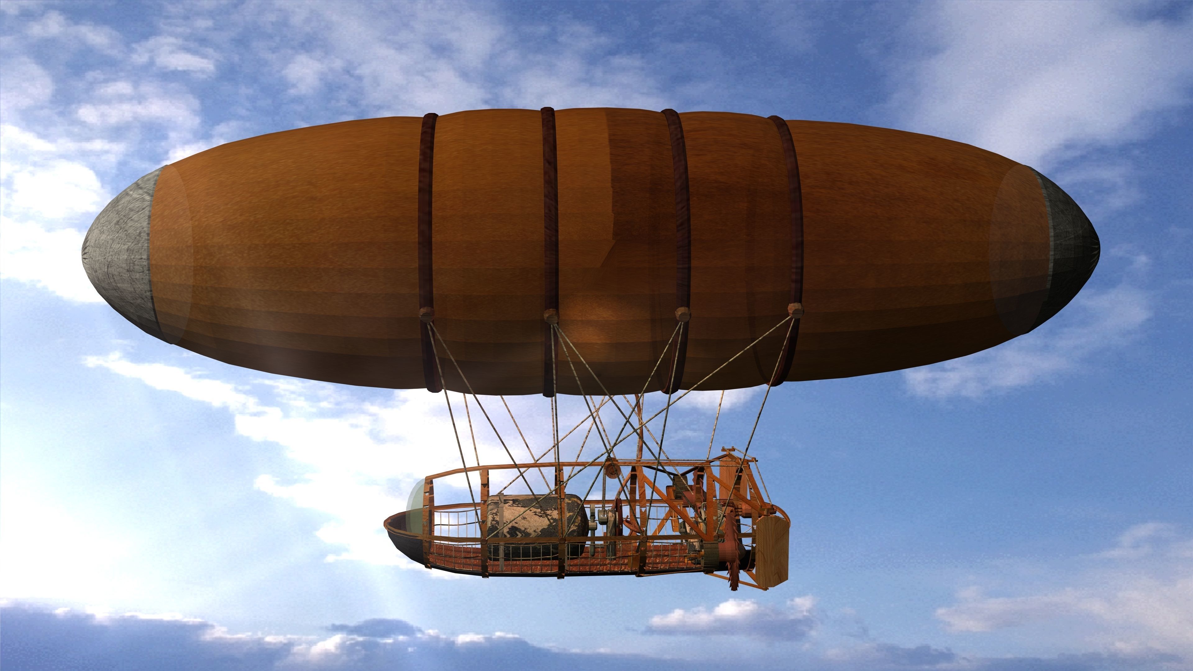 Air Balloon Ship Low-poly 3D model_2