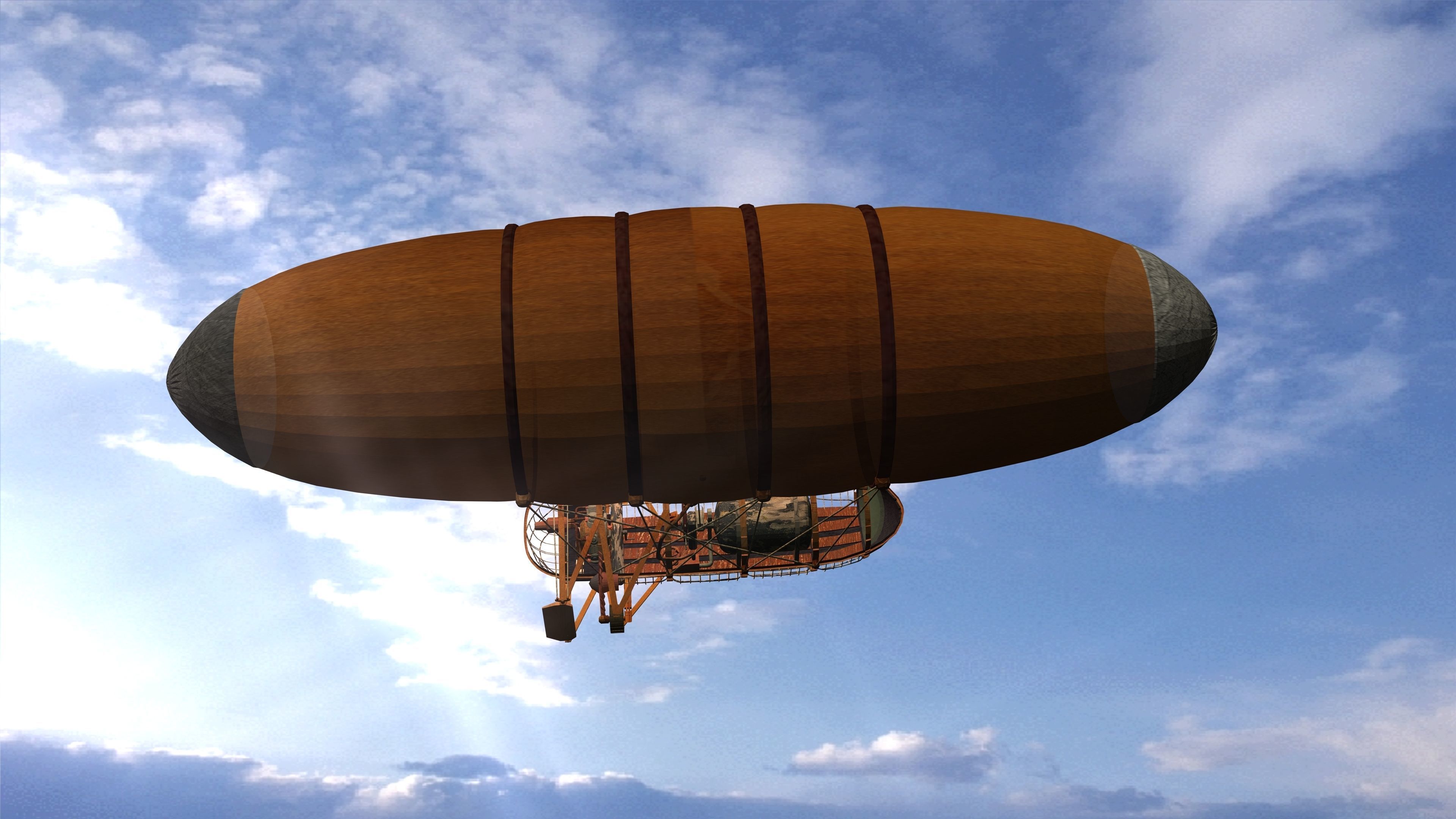 Air Balloon Ship Low-poly 3D model_6
