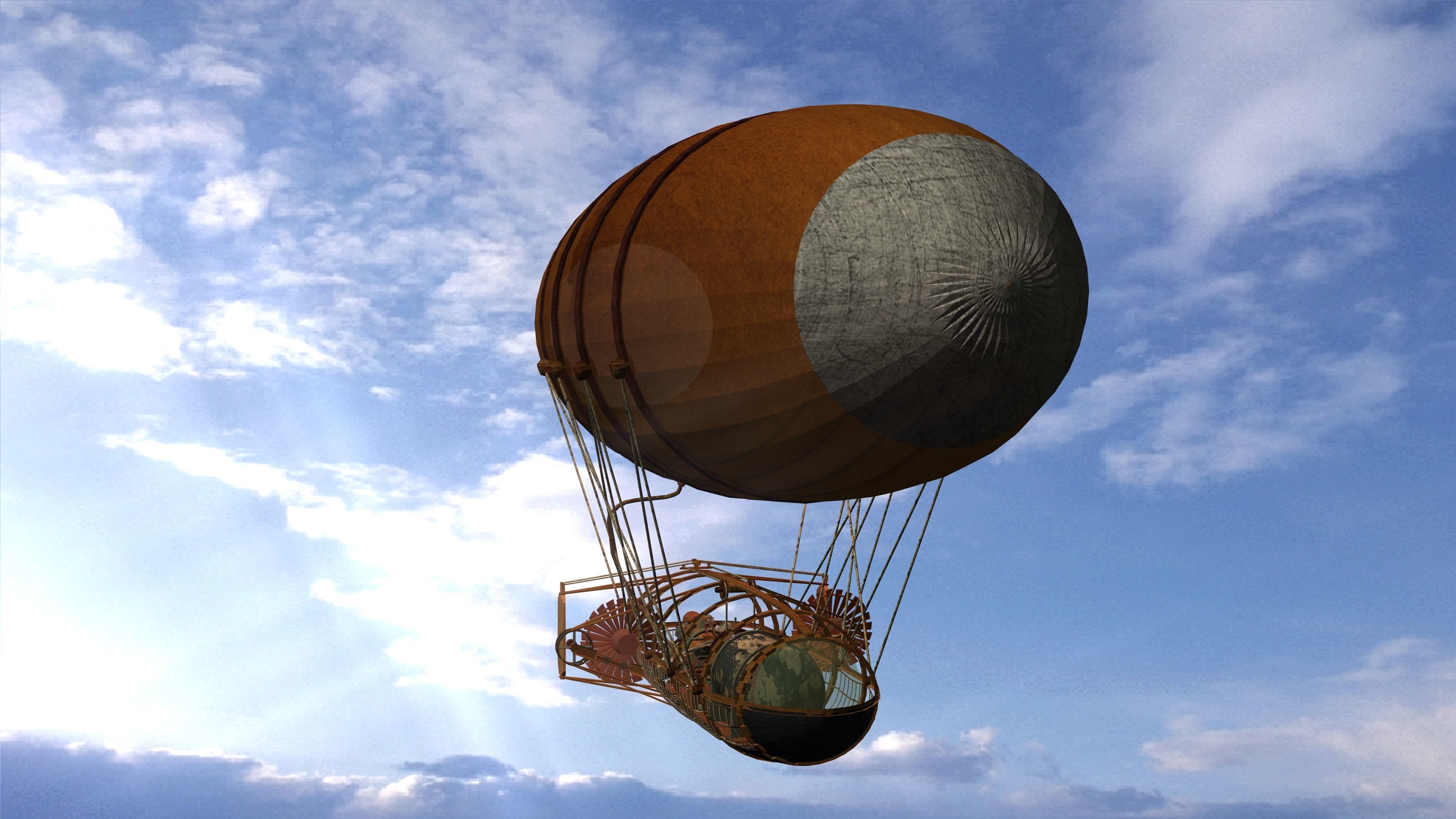 Air Balloon Ship Low-poly 3D model_1