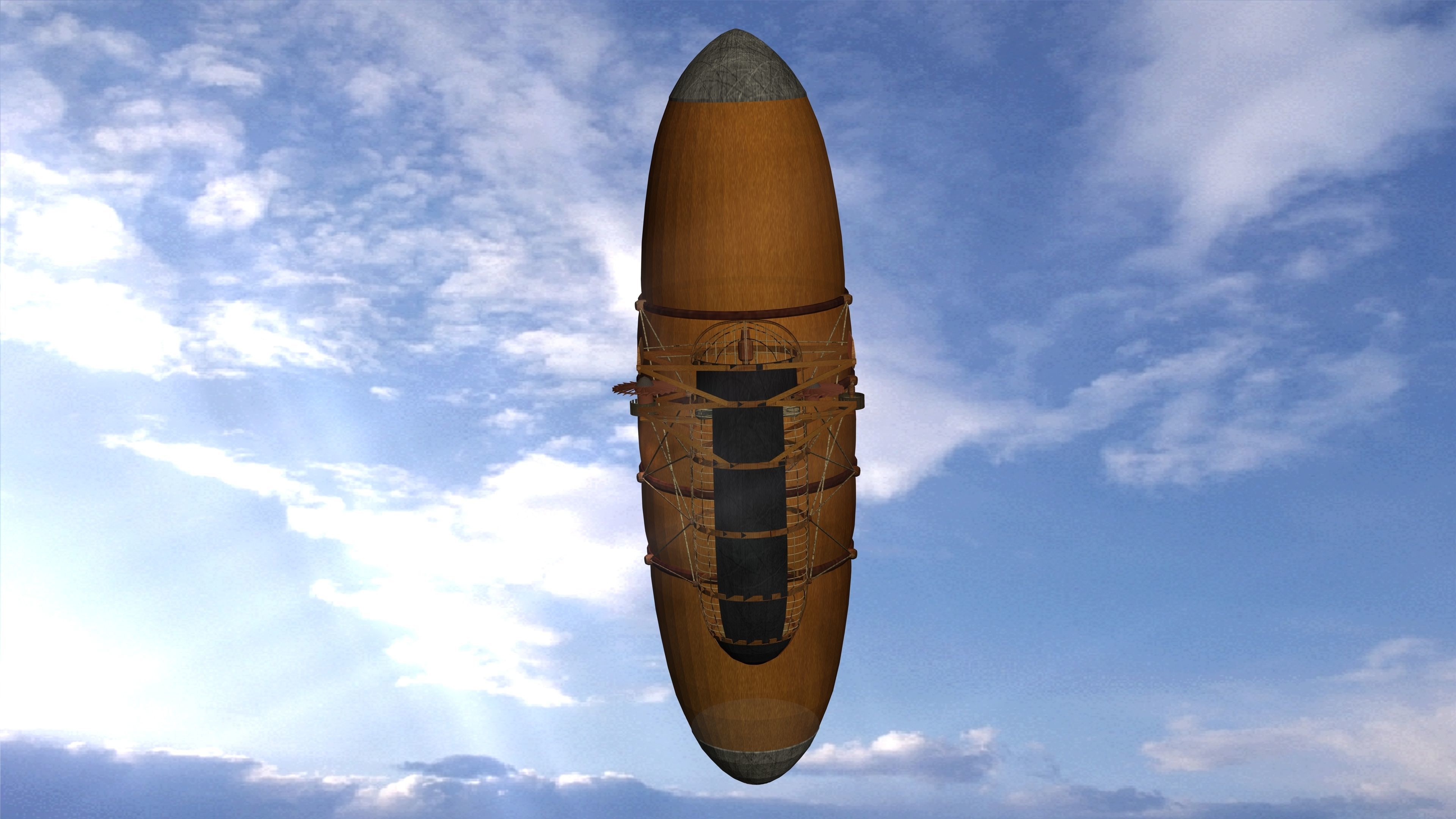 Air Balloon Ship Low-poly 3D model_7