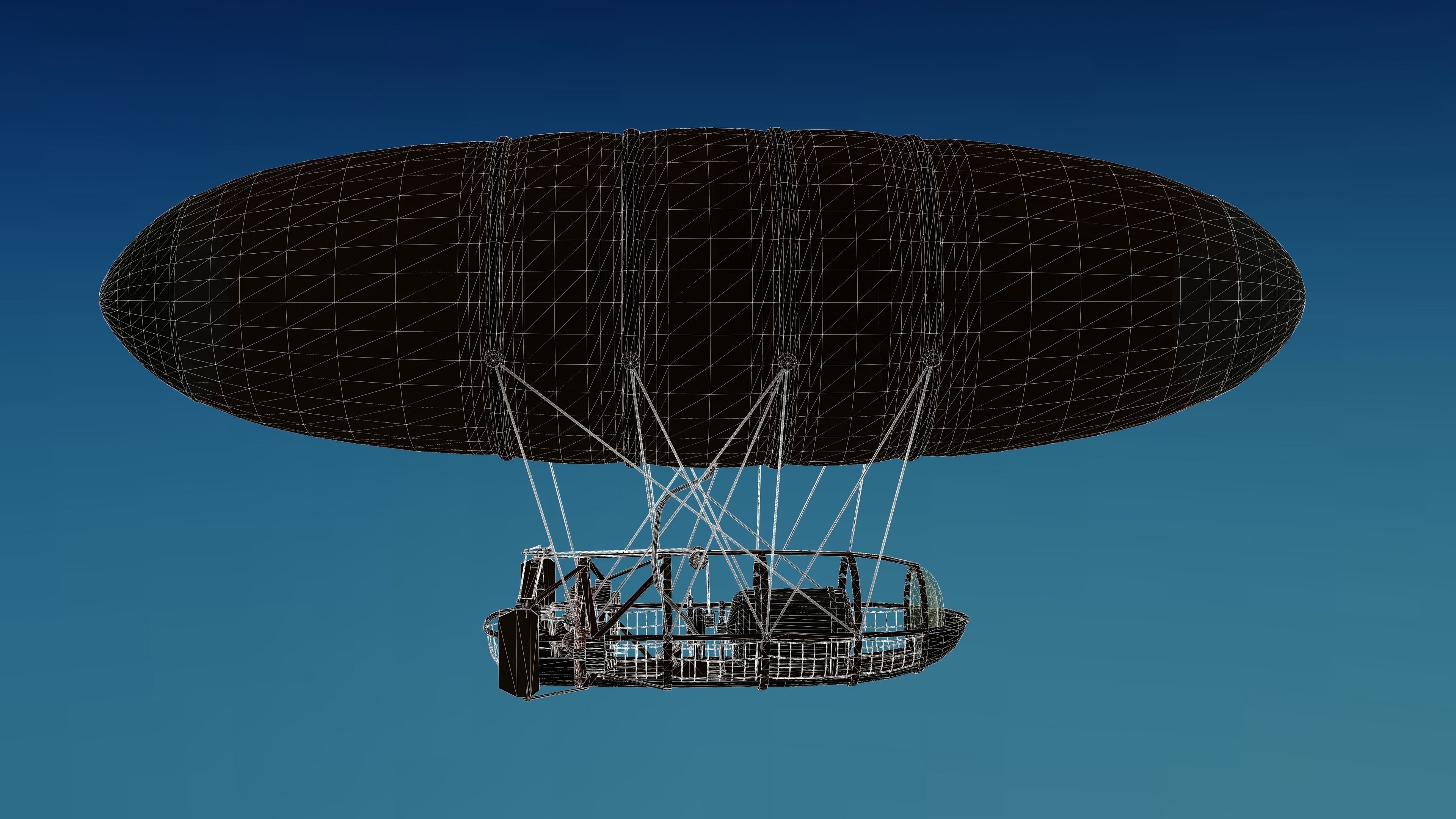 Air Balloon Ship Low-poly 3D model_8