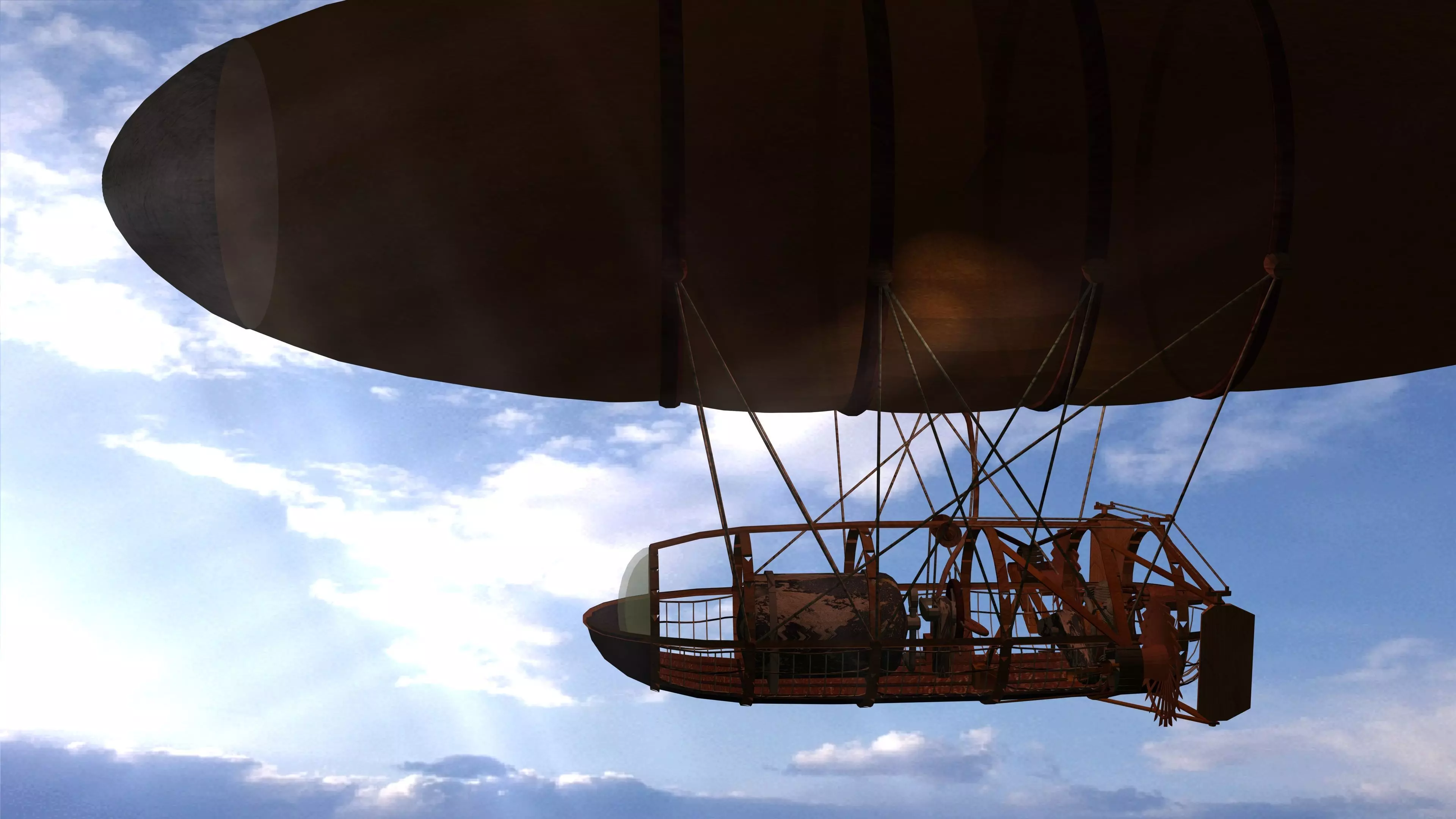 Air Balloon Ship Low-poly 3D model_0
