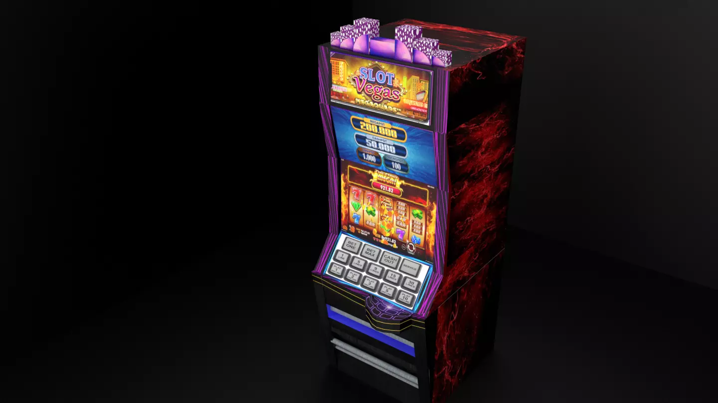 Modern Casino Slot Machine Low-poly 3D model_0