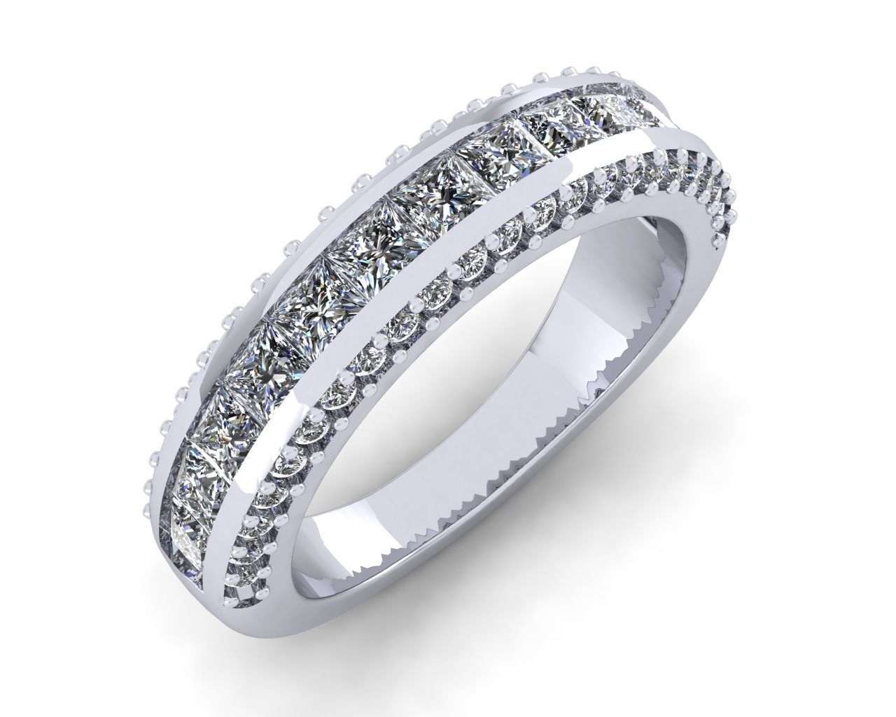 Princess Channet Setting Ring  3D print model_6