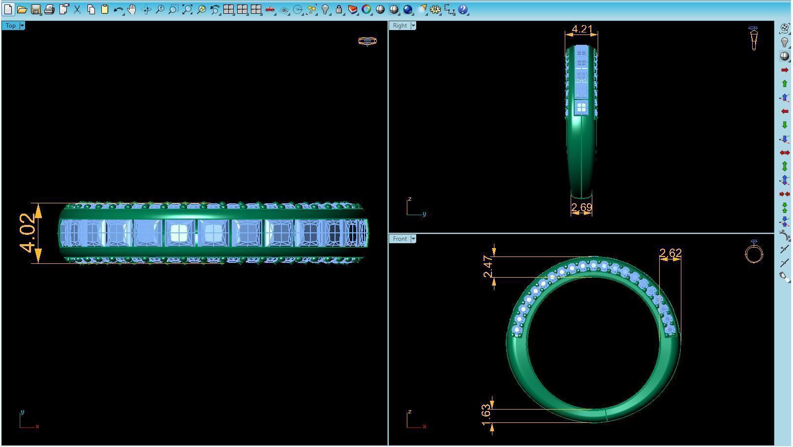 Princess Channet Setting Ring  3D print model_10