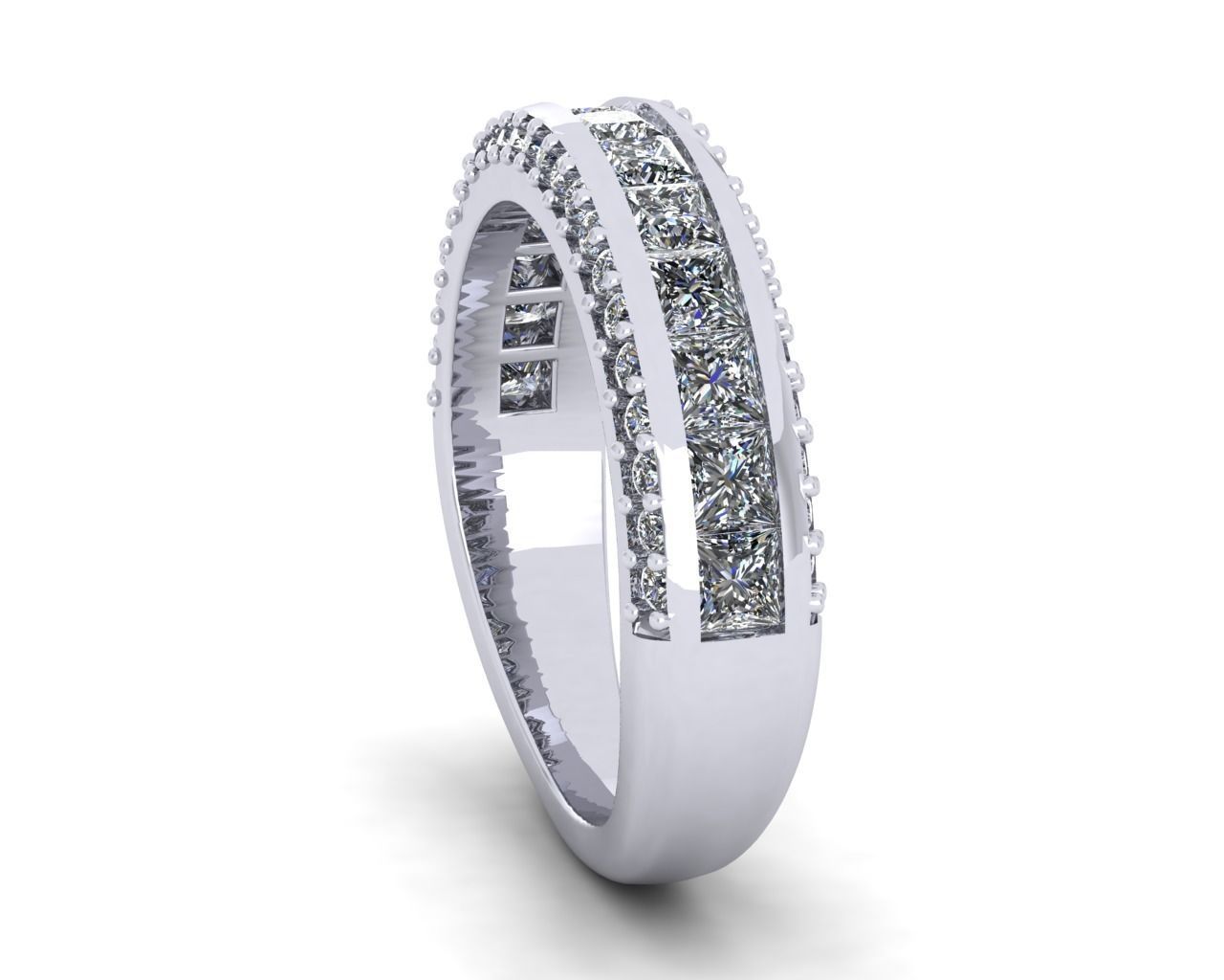 Princess Channet Setting Ring  3D print model_4