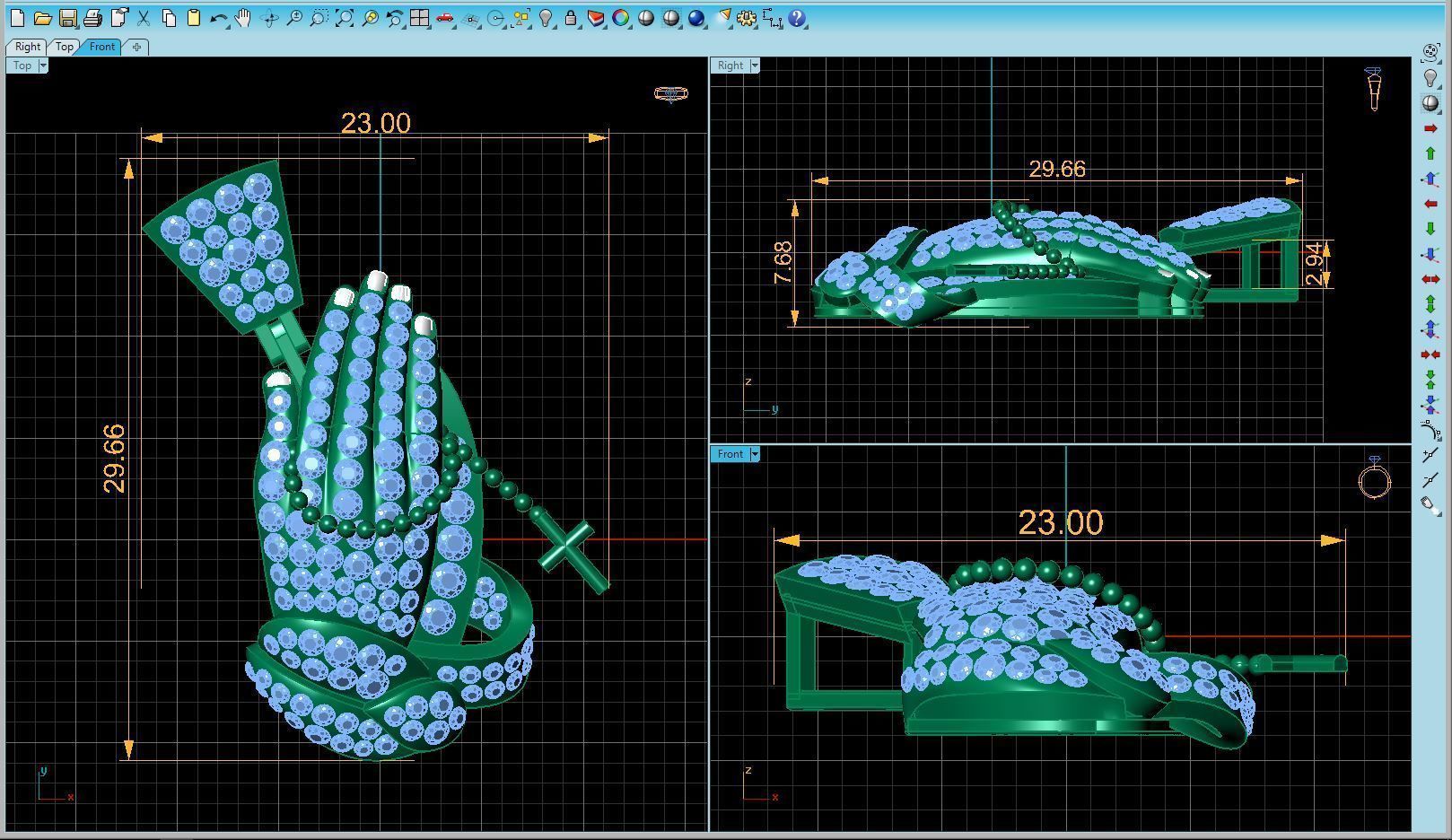 Custome Hamsa Pendent 3D print model_5