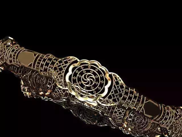KBR-12 gold bracelet with intricate design
