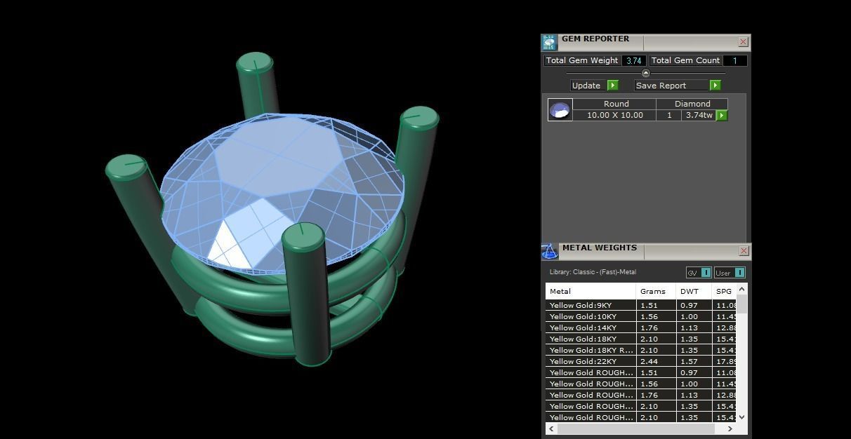 4-Prong Solitaire Earring Basket 10MM 3D print model_8
